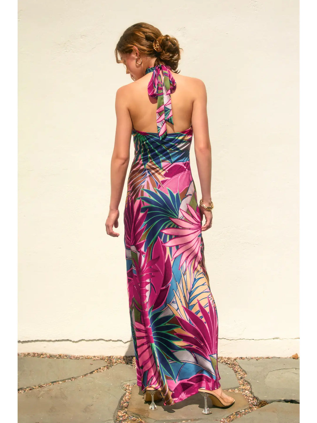 FINESSE HALTER NECK OPEN BACK MAXI DRESS