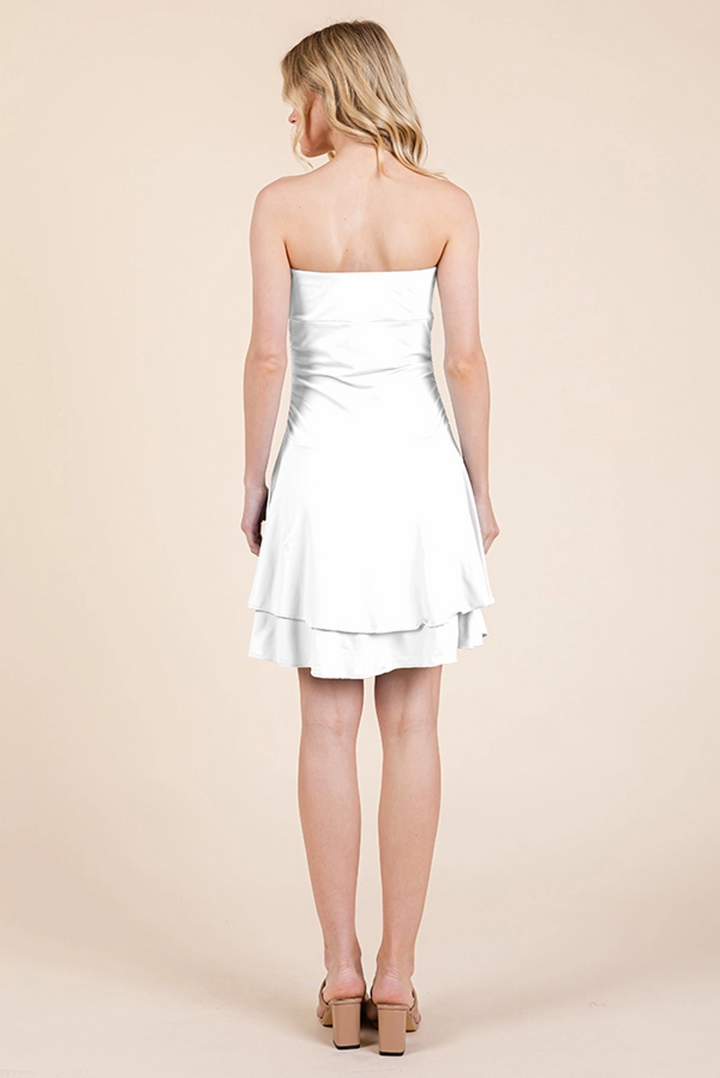 LAYERED FLARE MINI DRESS