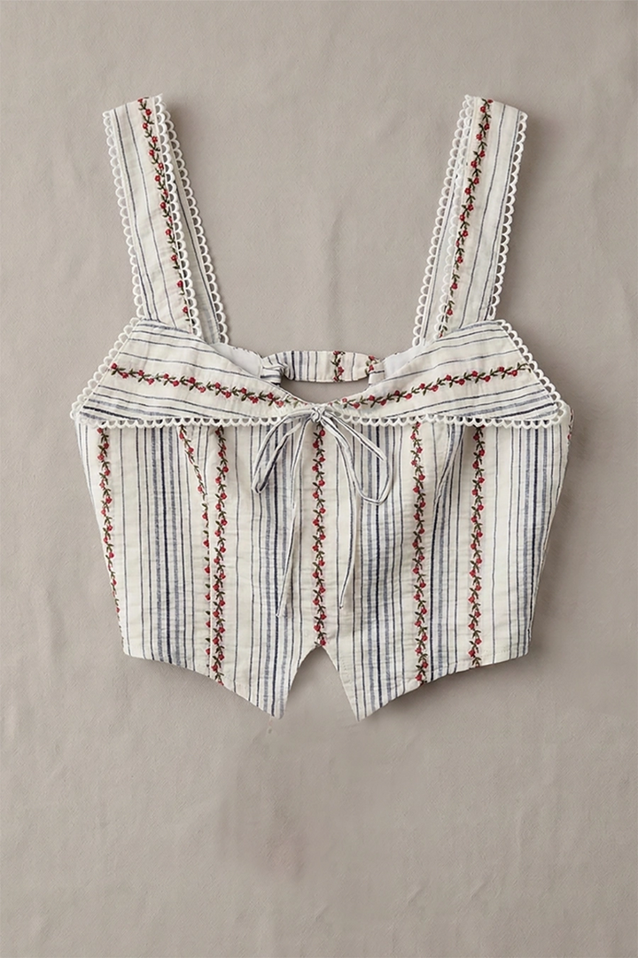 LACE UP BACK CROP TOP