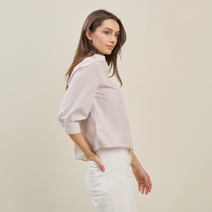 STRIPE 3/4 SLEEVE BLOUSE