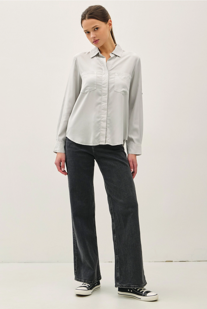 TENCEL ROLLED CUFF SHIRT