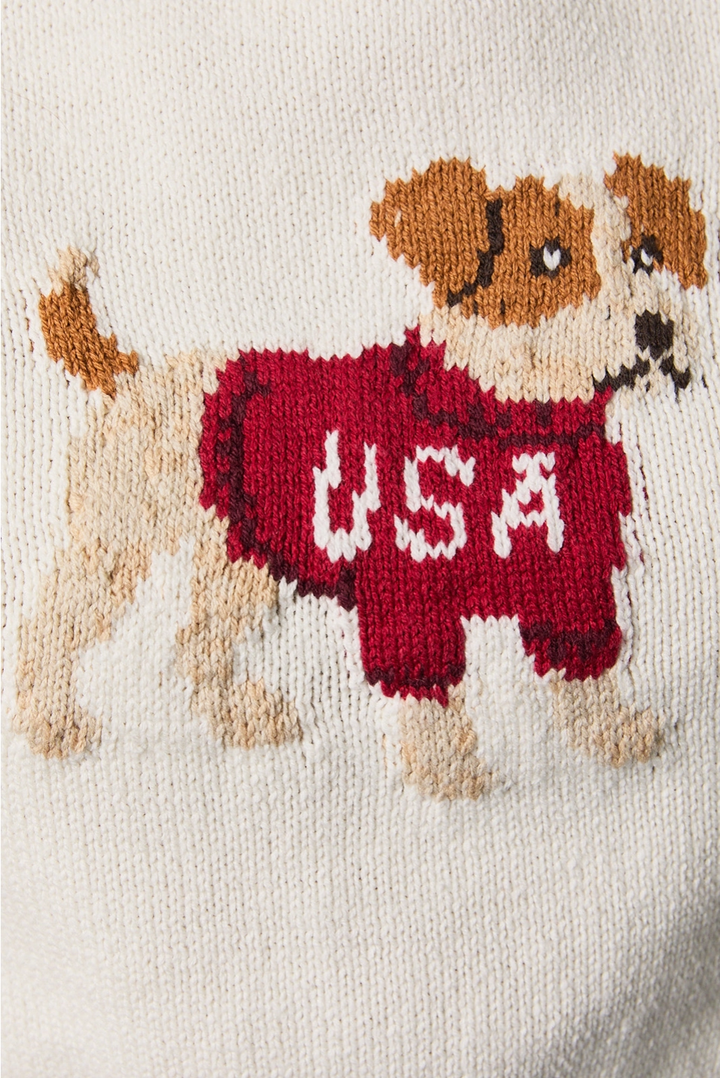 "PUPPY WITH USA" SWEATER TOP