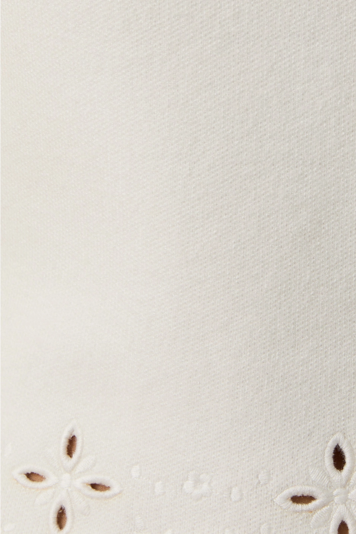SQUARE NECK EYELET SWEATER TOP