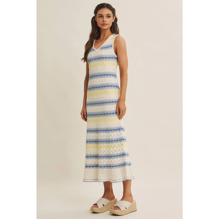 RETRO-INSPIRED CROCHET SWEATER MIDI DRESS