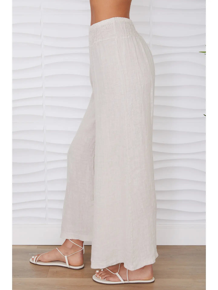 SMOCKED WAIST PALAZZO PANT