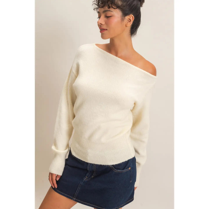 OFF THE SHOULDER SWEATER TOP