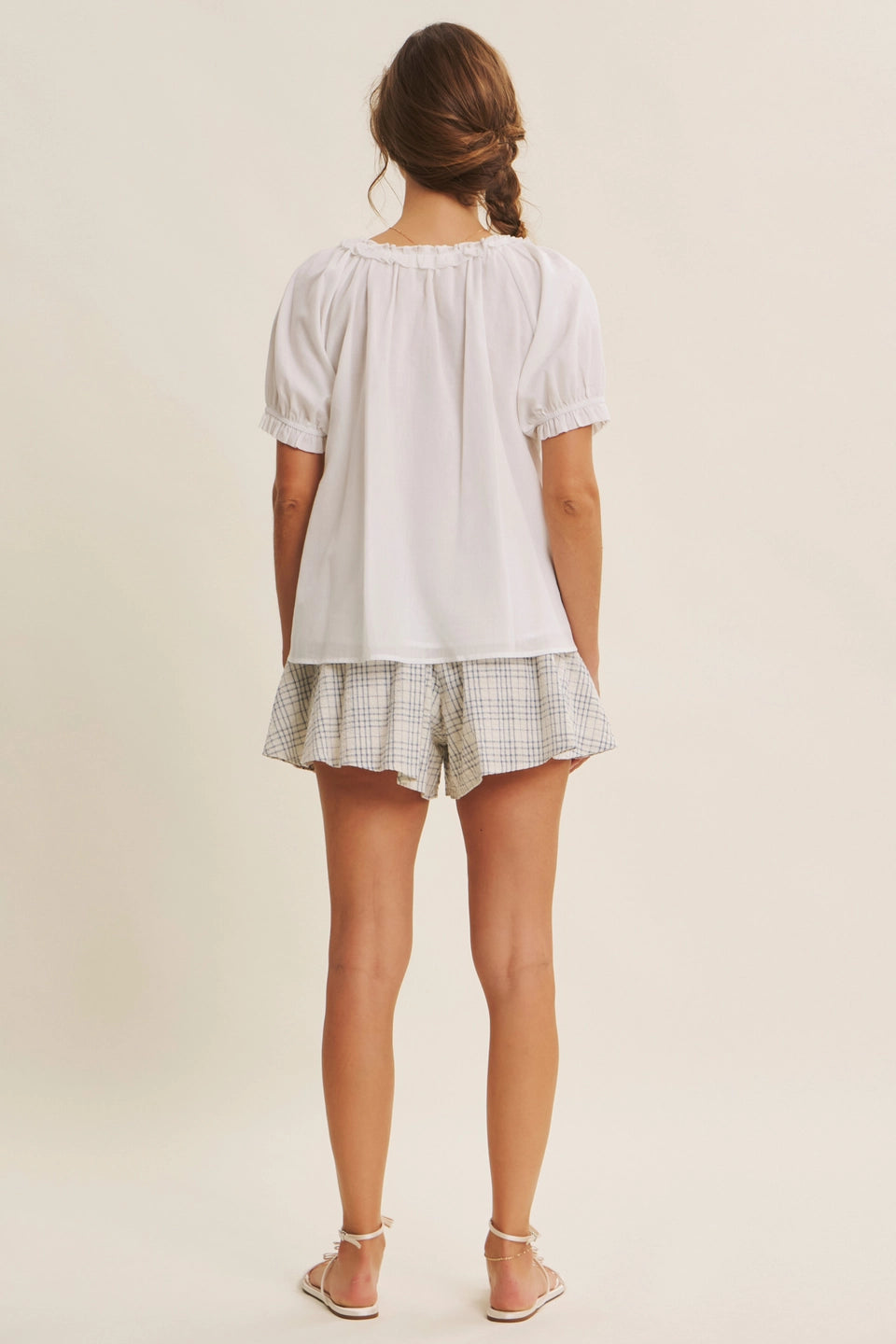 CHECK SHORTS WITH DRAWSTRINGS