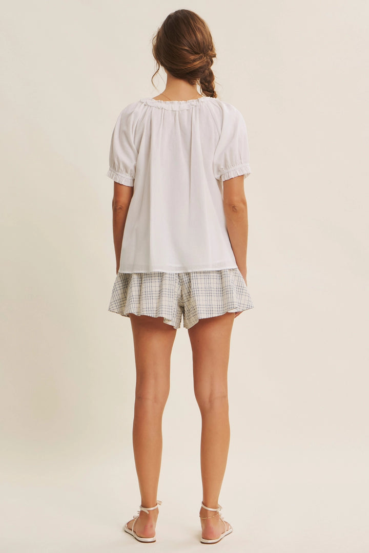CHECK SHORTS WITH DRAWSTRINGS