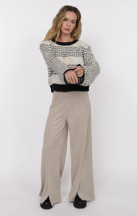 ELLINGTON MIXED YARN BELL SLEEVE SWEATER