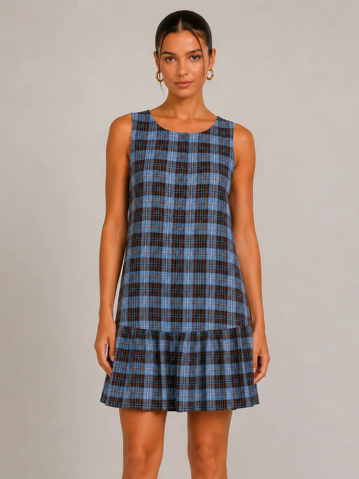 LOW WAIST SHIRRING MINI DRESS