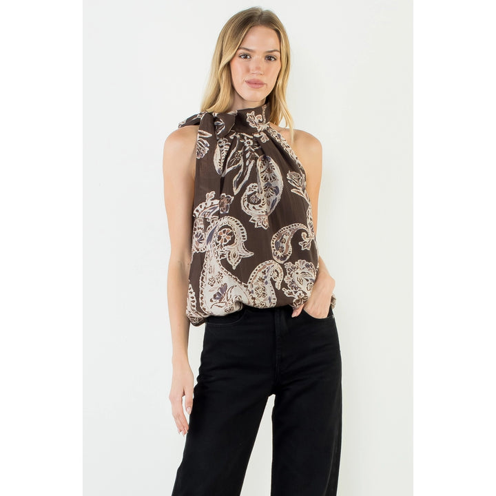 HALTER PAISLEY PRINT TOP