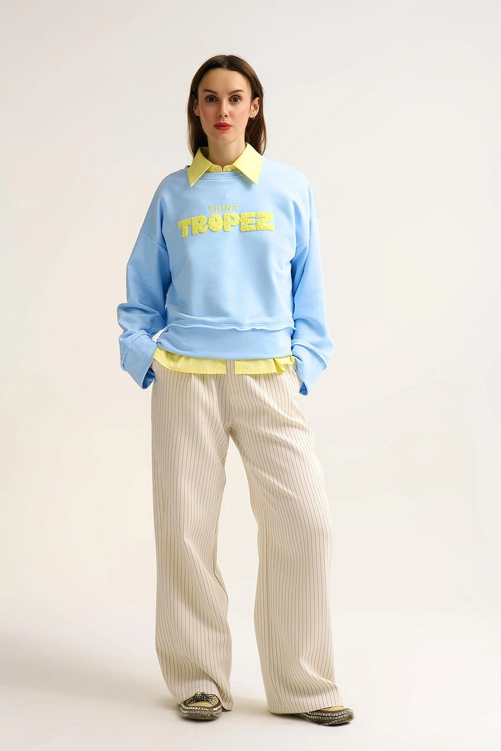 SAINT TROPEZ EMBROIDERED SWEATSHIRT