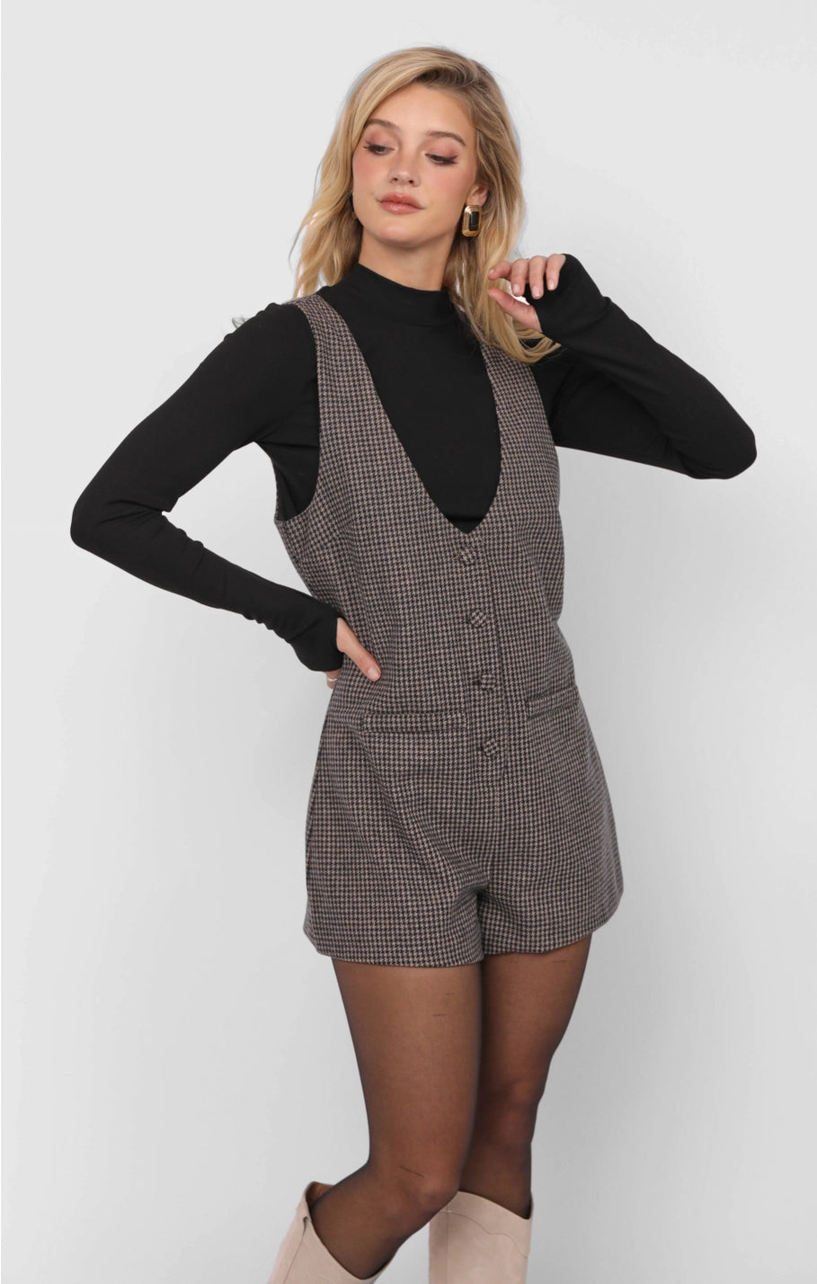 OUTTA HERE OFFICER BUTTONS ROMPER