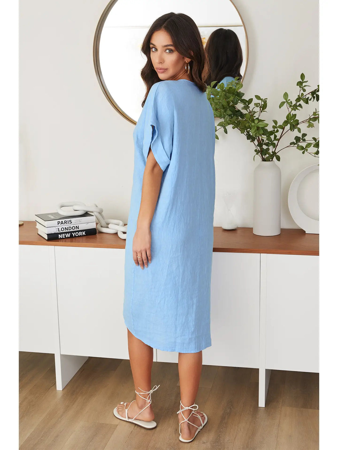FRONT TWIST DRESS WITH FRONT SLIT