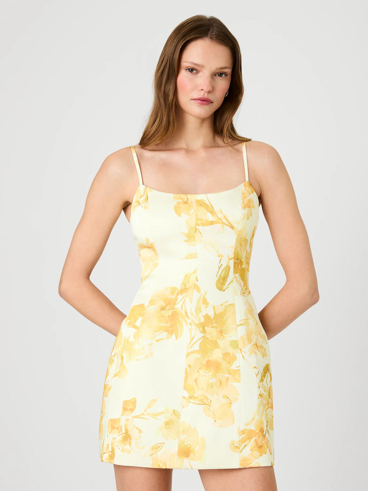YORK SATIN SOPHIE FLEUR MINI DRESS