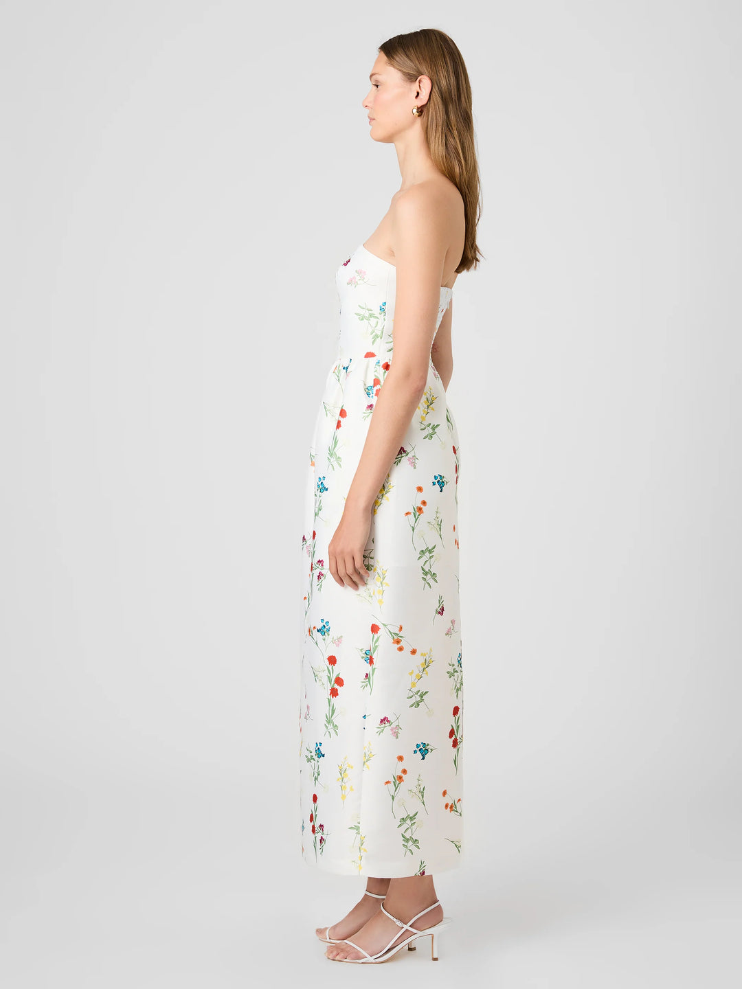 STRUCTURED TAFFETA CHRISTINE FLEUR MAXI DRESS
