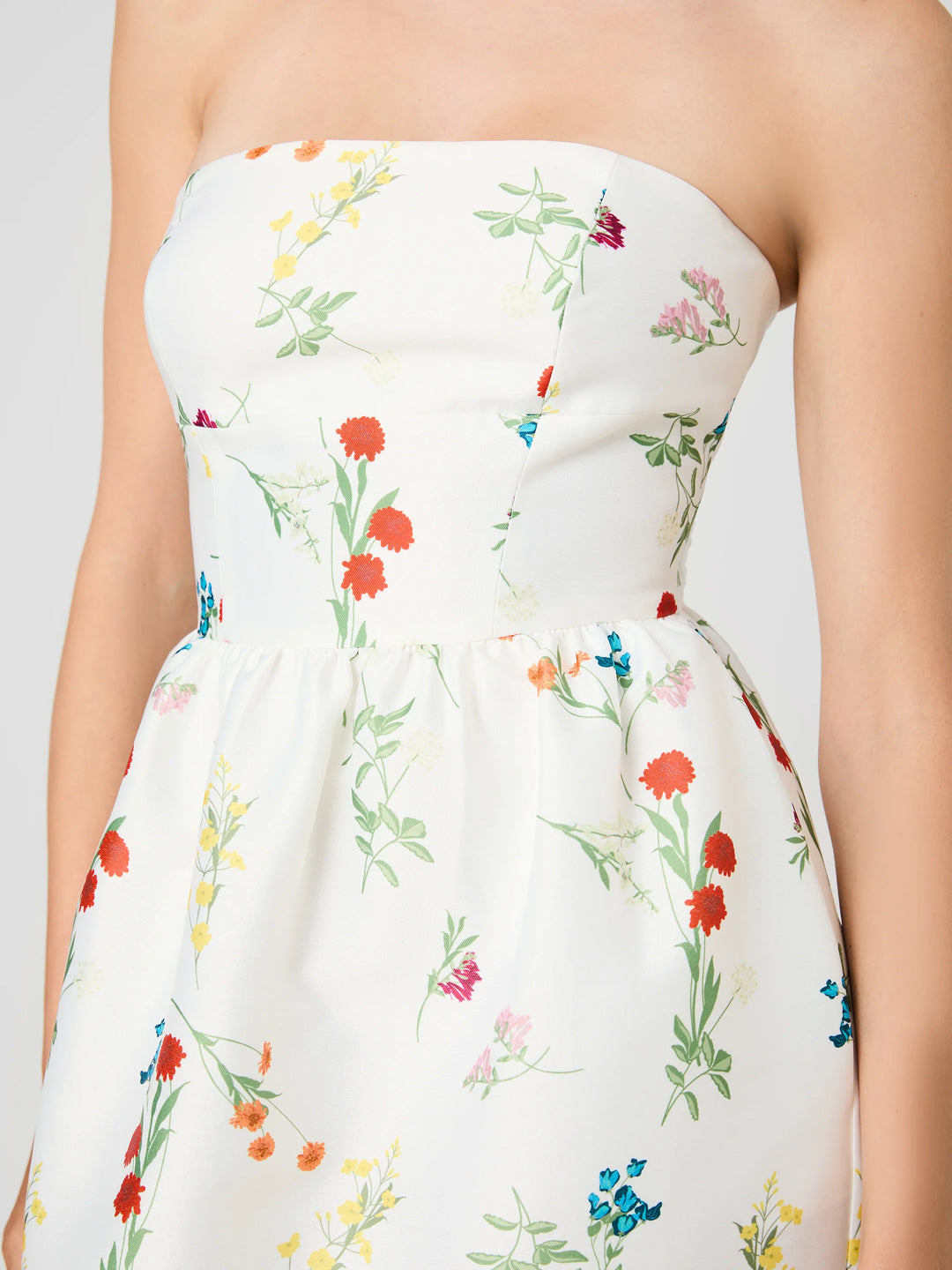 STRUCTURED TAFFETA CHRISTINE FLEUR MAXI DRESS