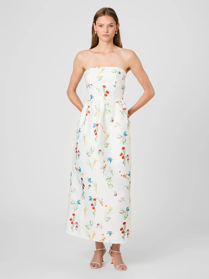 STRUCTURED TAFFETA CHRISTINE FLEUR MAXI DRESS