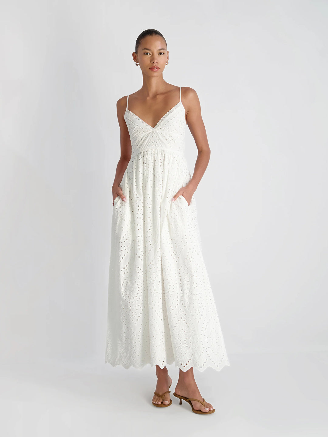 TRINI COTTON EYELET MAXI DRESS