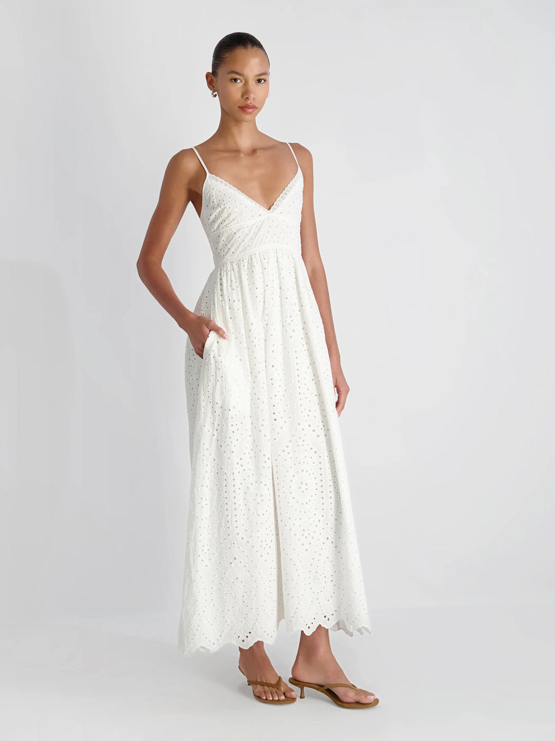 TRINI COTTON EYELET MAXI DRESS