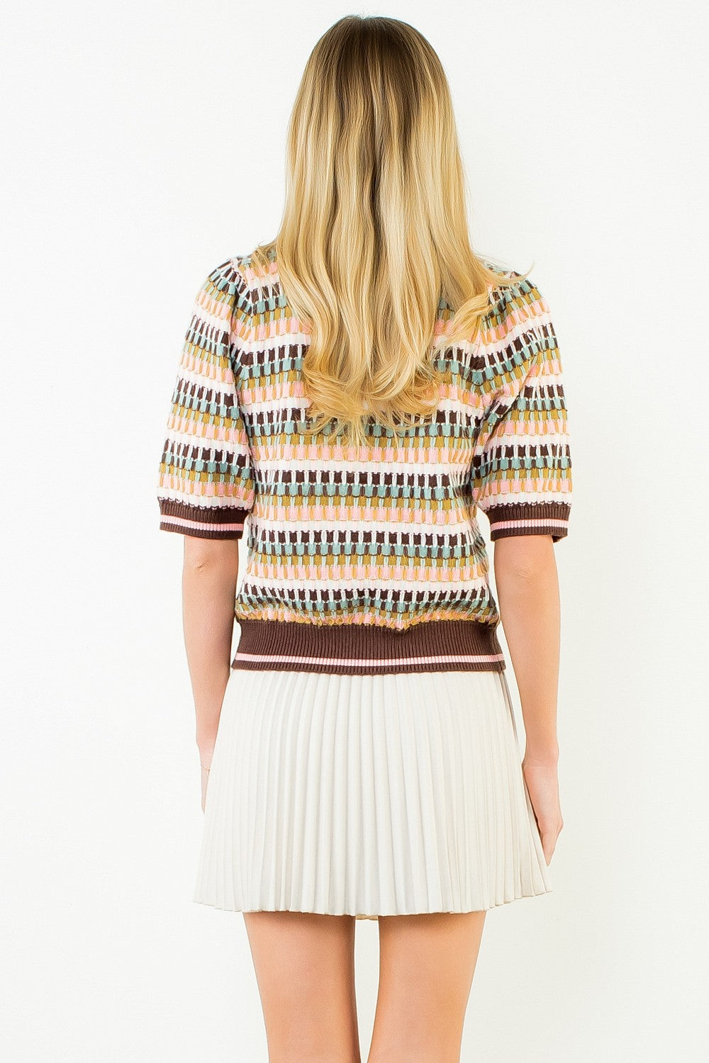 MULTI COLOR STRIPED KNIT TOP
