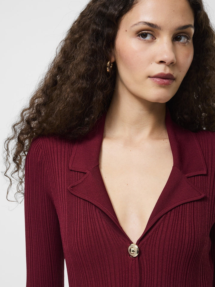 CRINKLE KNIT LONG SLEEVE MAXI DRESS