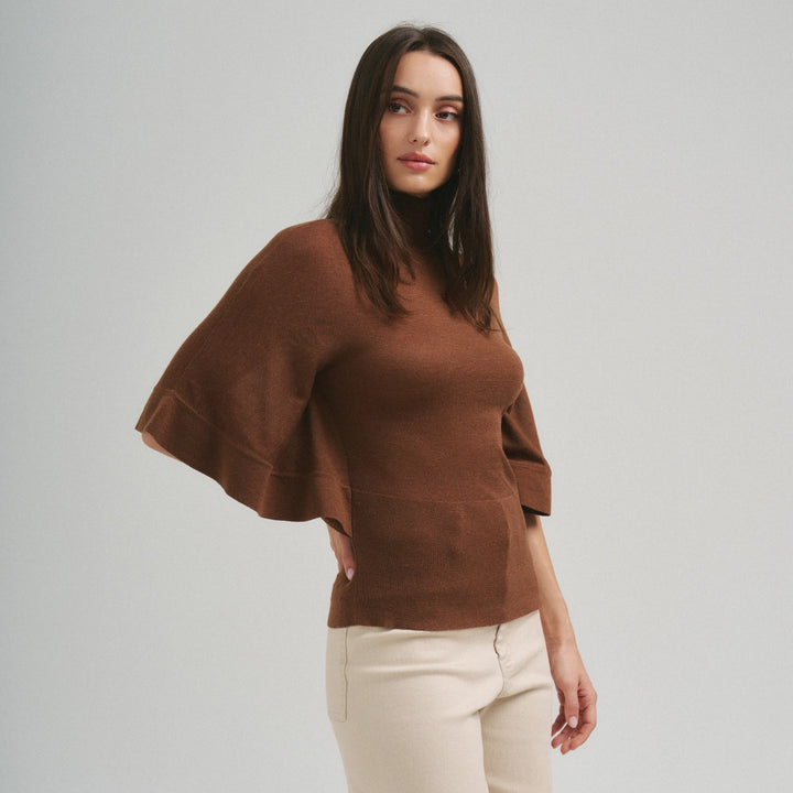 TURTLENECK HALF SLEEVE SWEATER