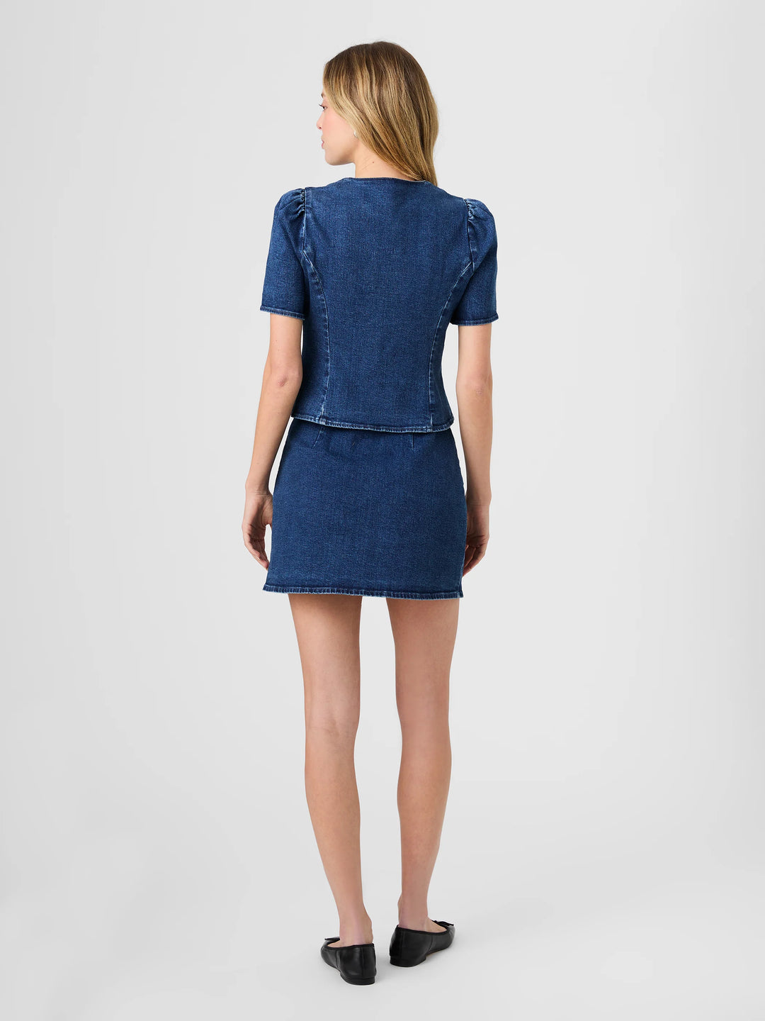 DELANCEY DENIM BUTTON FRONT TOP
