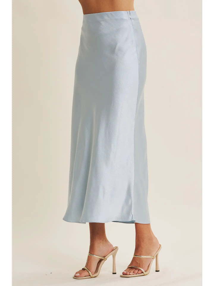 SILKY SATIN BIAS CUT SKIRT