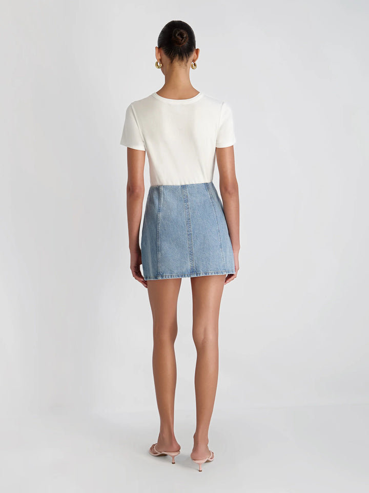 90S DENIM MULTI SEAM MINI SKIRT