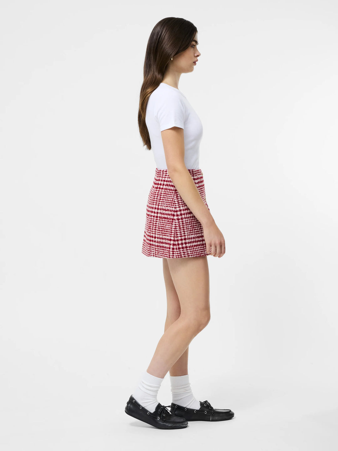 BRUSHED HOUNDSTOOTH MINI SKIRT