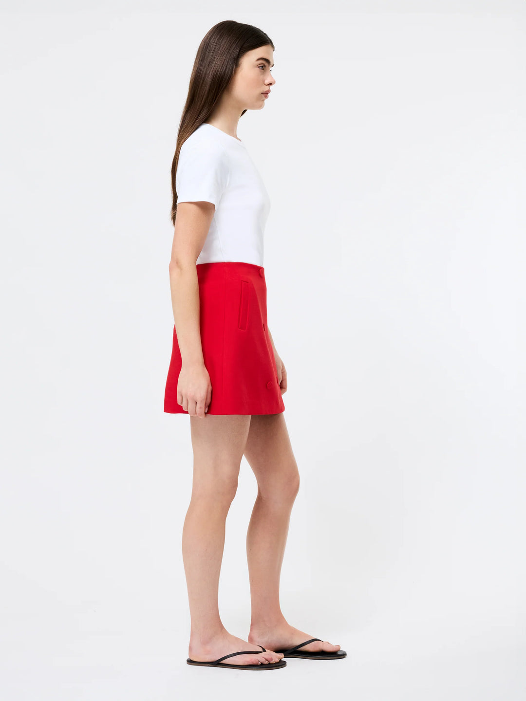 AZRA TWILL DOUBLE BREASTED MINI SKIRT