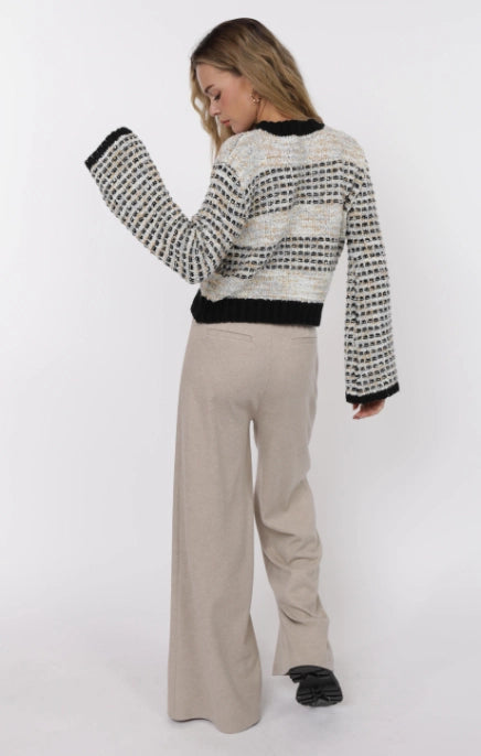 ELLINGTON MIXED YARN BELL SLEEVE SWEATER