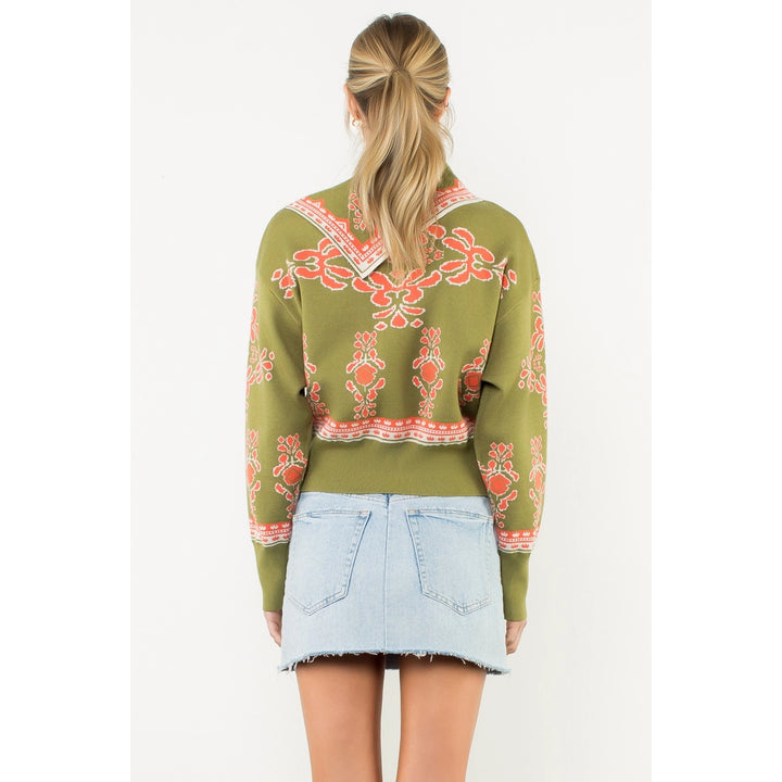 LONG SLEEVE PRINT SWEATER