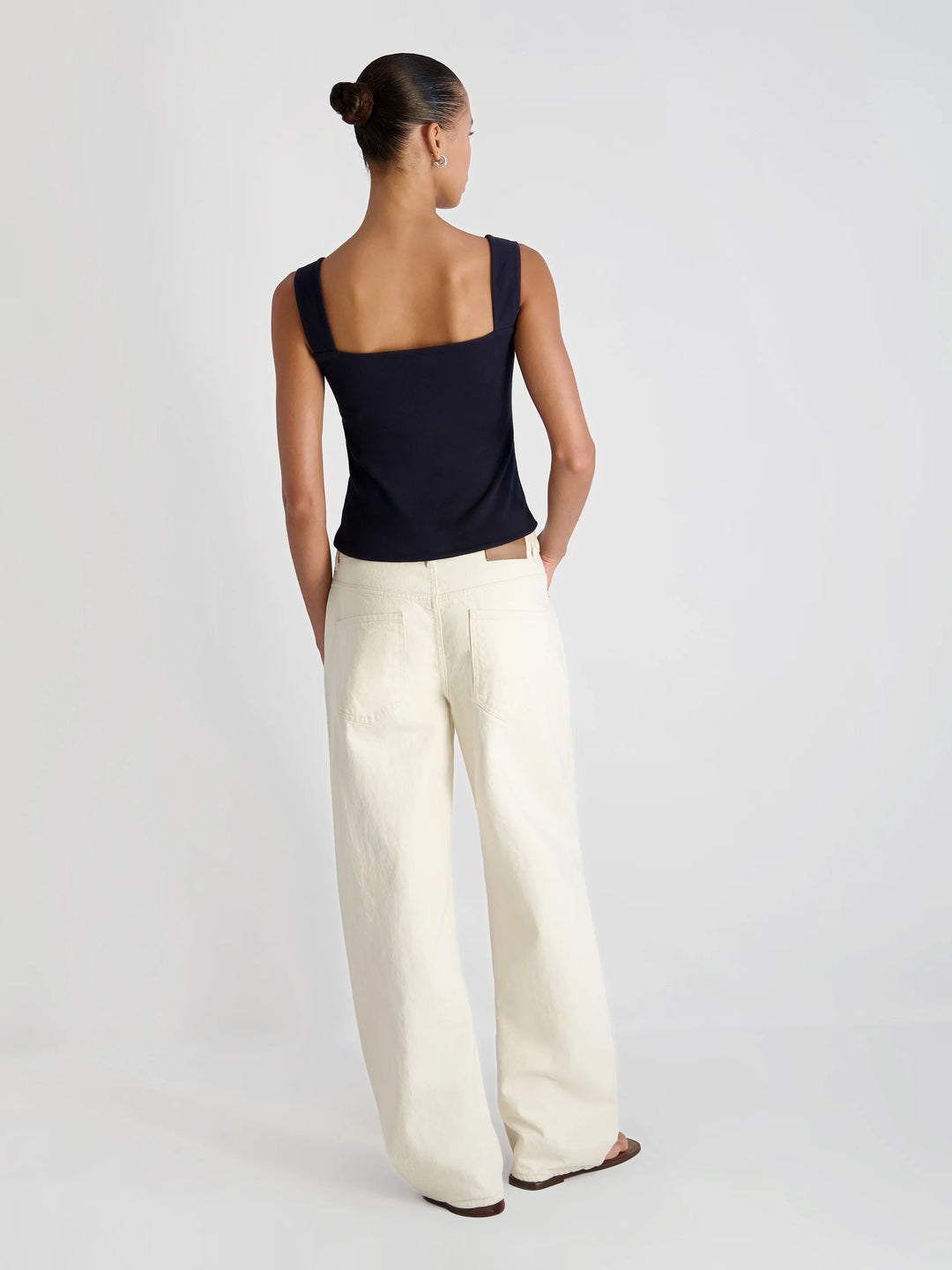 MAISIE JERSEY KNIT RUCHED FRONT TANK
