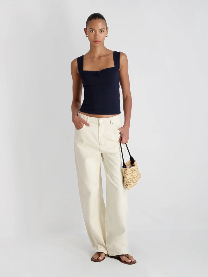 MAISIE JERSEY KNIT RUCHED FRONT TANK