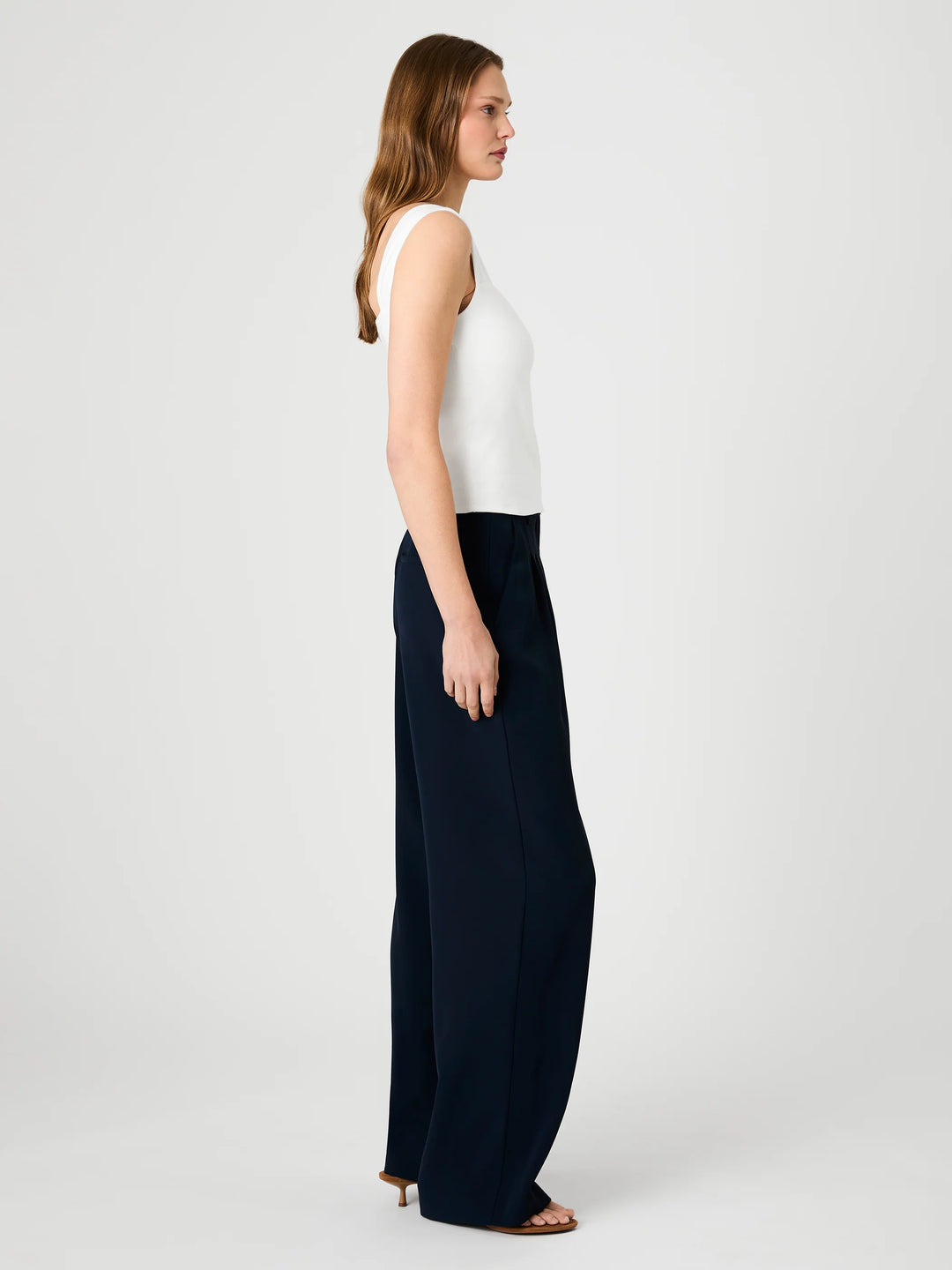 MAISIE JERSEY KNIT RUCHED FRONT TANK