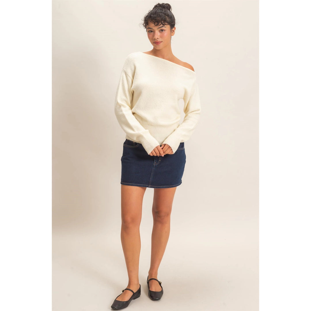 OFF THE SHOULDER SWEATER TOP