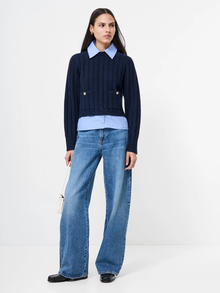ELLIE KNIT COLLARED PULLOVER
