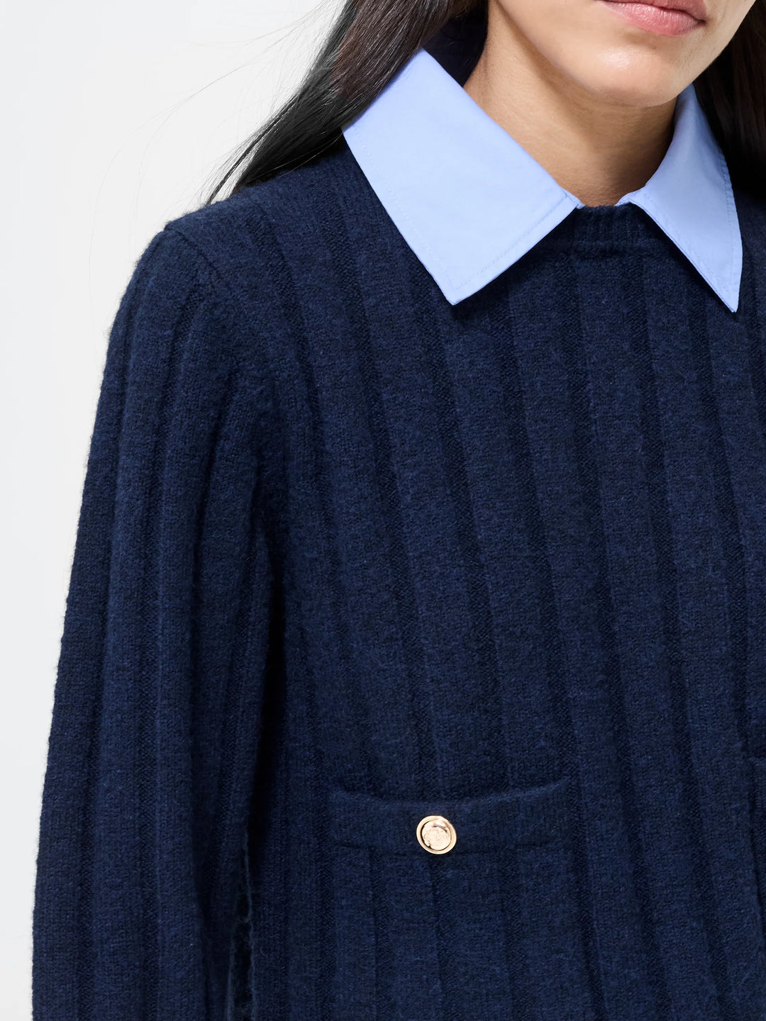 ELLIE KNIT COLLARED PULLOVER