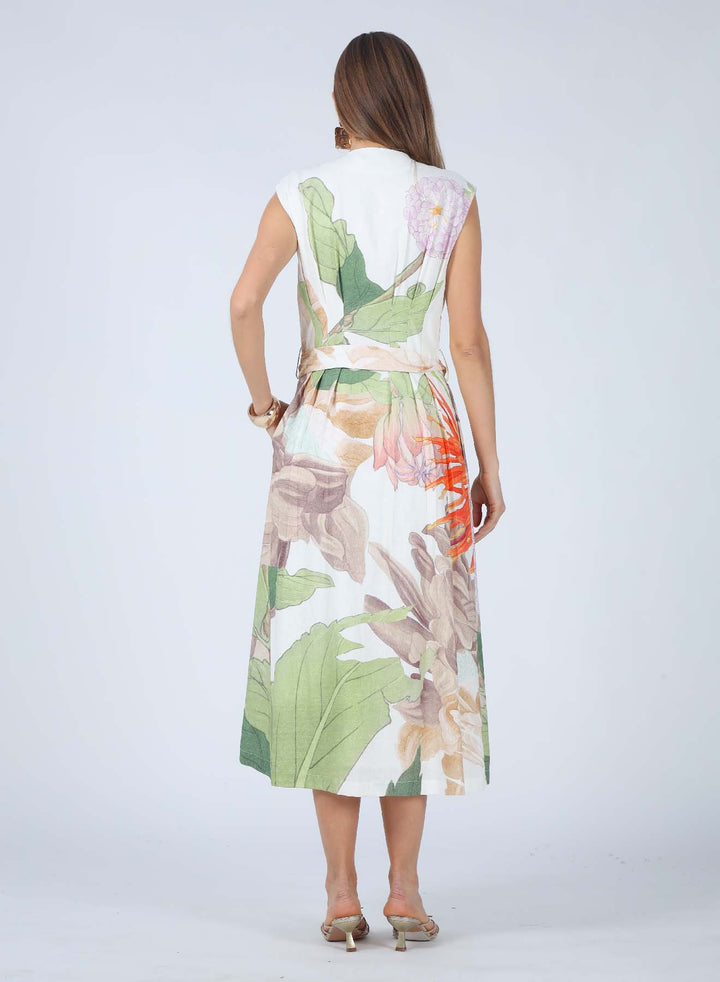 ALANA V-NECK A-LINE MIDI DRESS