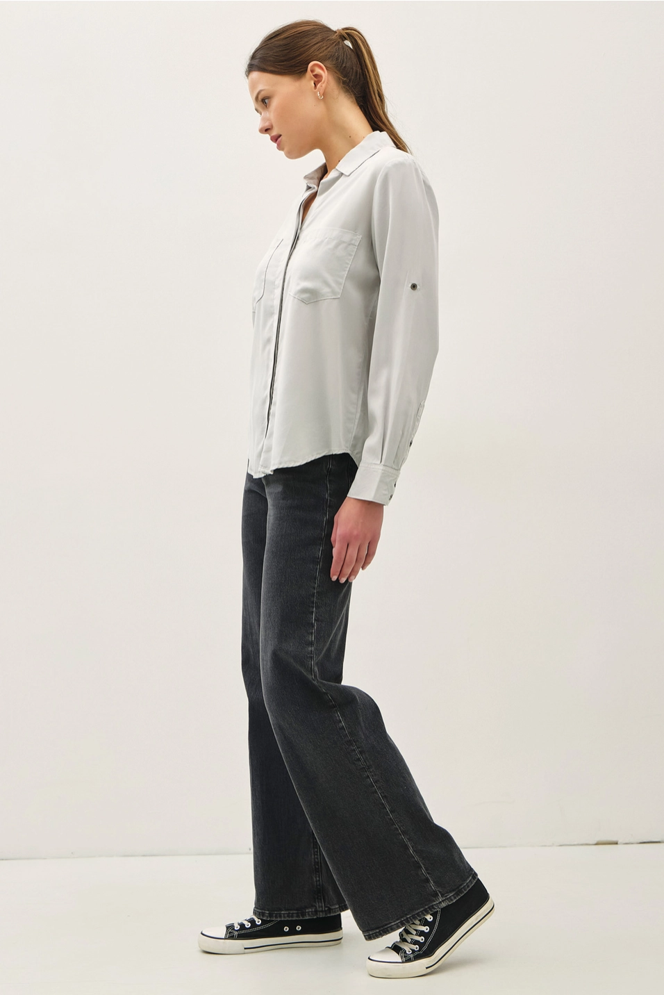 TENCEL ROLLED CUFF SHIRT