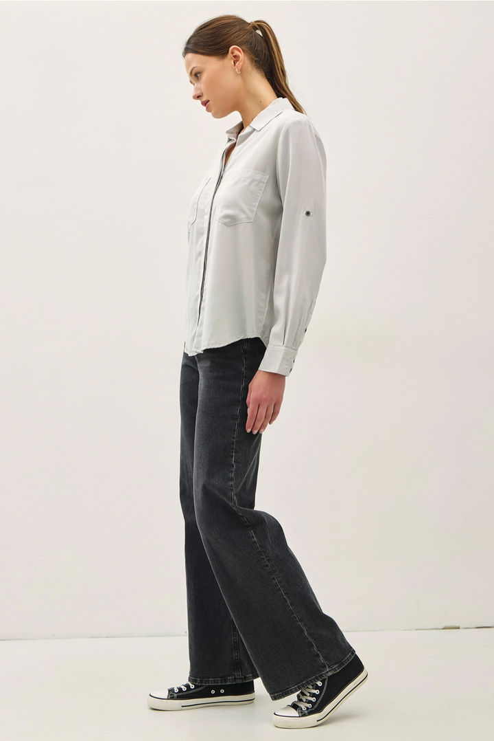 TENCEL ROLLED CUFF SHIRT