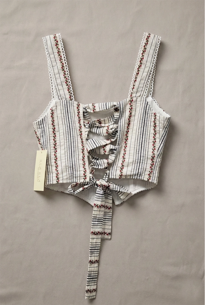 LACE UP BACK CROP TOP