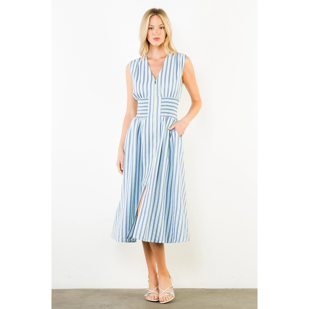 SLEEVELESS STRIPES DRESS