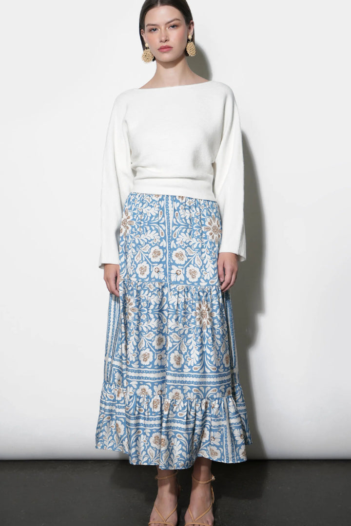AMELIA TIERED MIDI SKIRT
