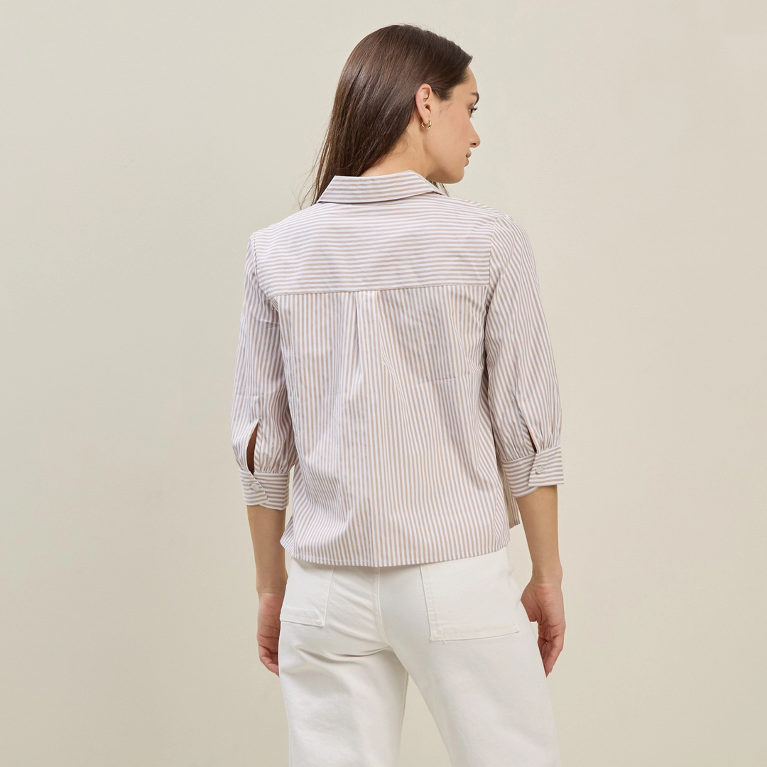 STRIPE 3/4 SLEEVE BLOUSE
