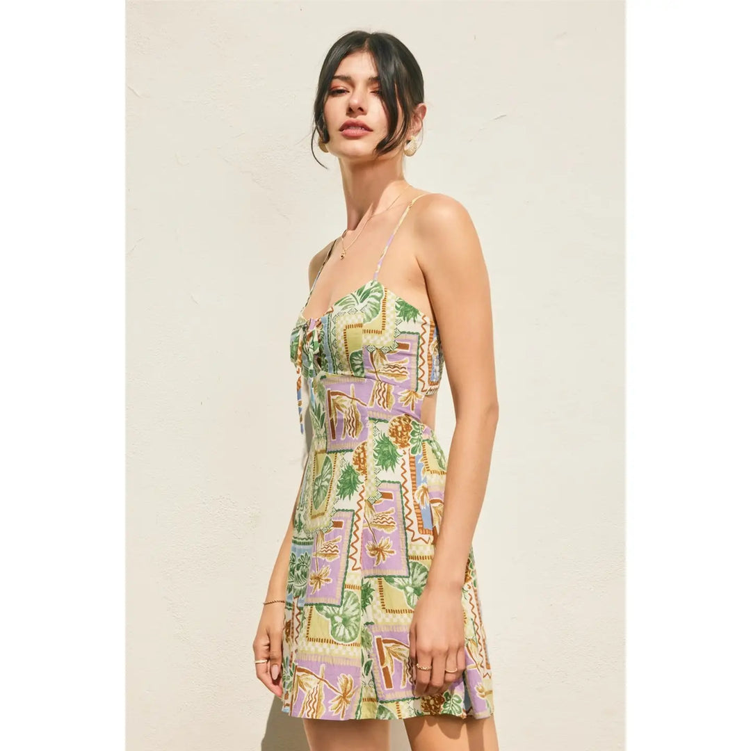 OFFSHORE CUTOUT DETAIL MINI DRESS