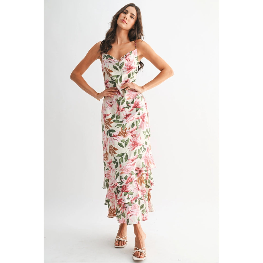 FLORAL ELEGANCE TIERED MAXI DRESS