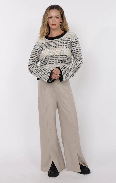 ELLINGTON MIXED YARN BELL SLEEVE SWEATER